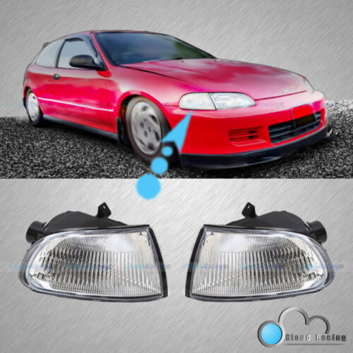 For 92-95 Honda Civic 2Dr Coupe 3Dr Hatchback Clear Corner Light EG6 Signal Lamp - Picture 2 of 2