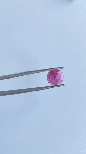Certified 3.13 Carats Mozambique Ruby Cushion Faceted Cut stone No Heat Natural - Video 1 of 1
