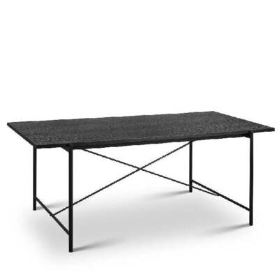 Massivholz Esstisch 180 cm rustikal Industrial Stil | 8 Sitzplätze | Metallgestell