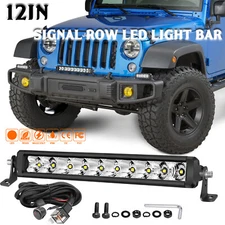 Slim 12" LED Work Light Bar Single Row Combo Offroad SUV 4WD ATV UTV+ Wiring Kit