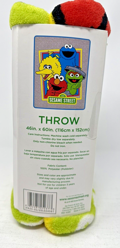 NEW Sesame Street ELMO/COOKIE MONSTER/OSCAR/BIG BIRD 46in x 60in Throw Blanket - Picture 4 of 9