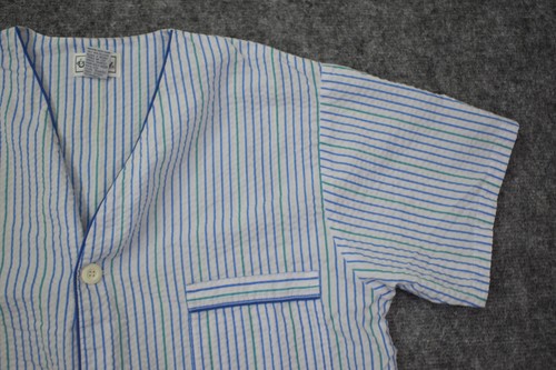 Pigiama Jockey medio bianco blu righe chiffon pigiama camicia con bottoni uomo - Foto 4 di 12