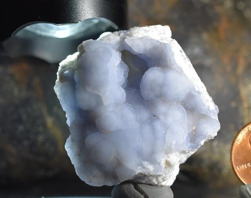 Blauer Chalcedon, Blauer Achat, Blauer Botryoidaler Chalcedon, Rumipata, Peru - Bild 5 von 9
