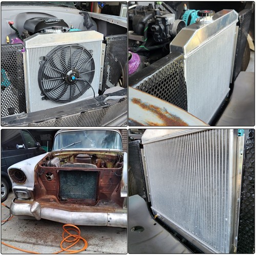 3-Rows Aluminum Radiator For 1955-1957 Chevrolet Bel Air Nomad Del Ray Base 4.6L - Picture 3 of 10