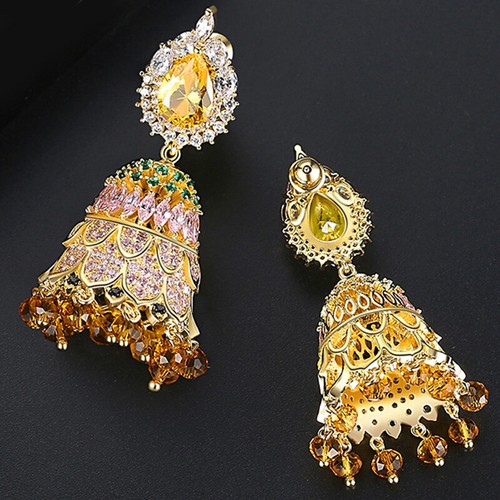 Modische indische Bollywood Schmuck Ohrhänger Jhumka Jhumki Frauen Braut Geschenke - Bild 206 von 230