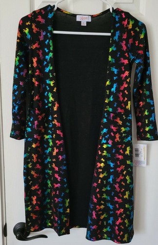 Lularoe Elegant Rainbow Horses Sariah Size 10 Kids Actual Unicorns HTF NEW! - Picture 6 of 6