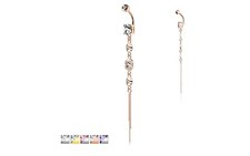 CZ Centered Drops with Chain Dangle 316L Surgical Steel Belly Rings Body Jewelry
