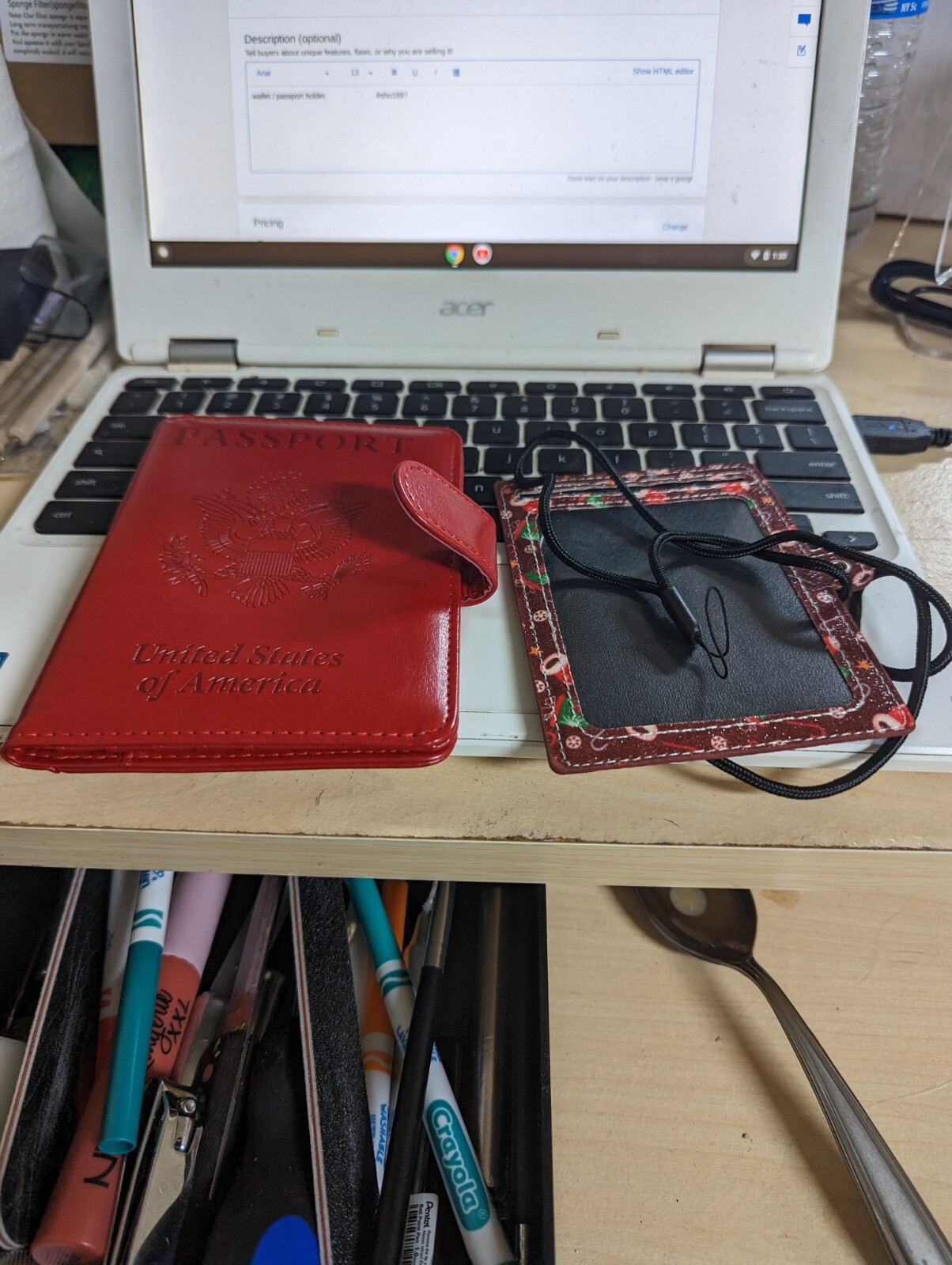 Slim RFID-Blocking Neck Wallet for Passport & Cards-image