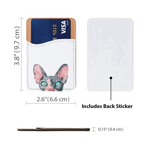 Animal Wallet Card Adhesive Stick On Holder Pouch for Universal Cell Phones - Photo 21 sur 223