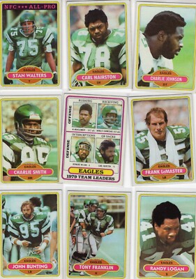 Philadelphia Eagles 1980 Lot 13 cards ex-nmt Lot 2