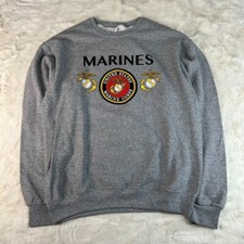 United States Marine Corps Marines Sweatshirt Mens M Gray Crewneck