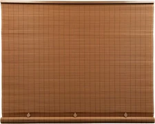 Cordless Roll Up Sun Shade PVC Bamboo Blinds Outdoor Home Patio Porch 36 X 72 In