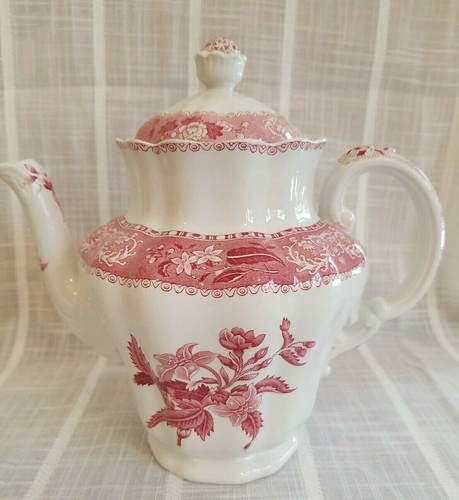 VINTAGE COPELAND SPODE CAMILLA RED AND WHITE VICTORIAN TEA COFFEE SET - Picture 6 of 12