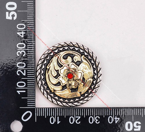 5X Collar Oro Plata Occidental Flor Cuero Artesanal Bolo Corbata Colgante Deslizante - Imagen 7 de 8