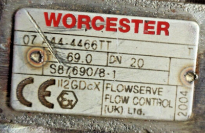 FLOWSERVE WORCESTER CONTROLS 44 SERIES BALL VALVE 07 A44-4466TT