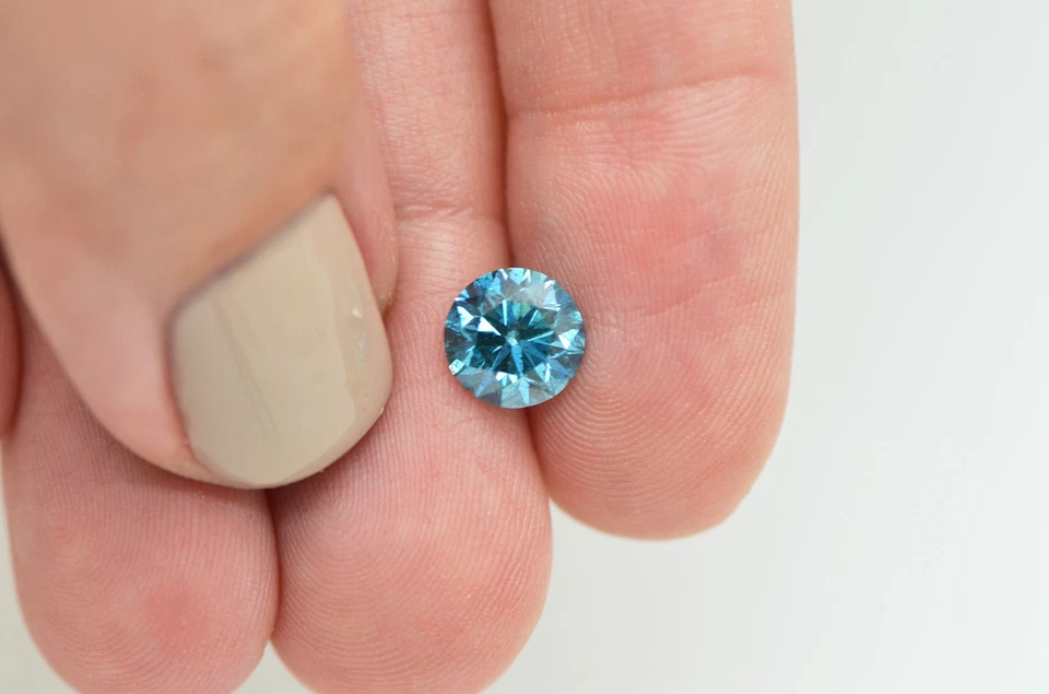 Loose Round Cut Diamond Fancy Blue Color Polished 1.75 ct SI1 Natural Enhanced - Image 2 of 4