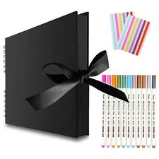 11.5 x 8.5 Inch Scrapbook Photo AlbumWedding Guest Book Anniversary Memory Sc...