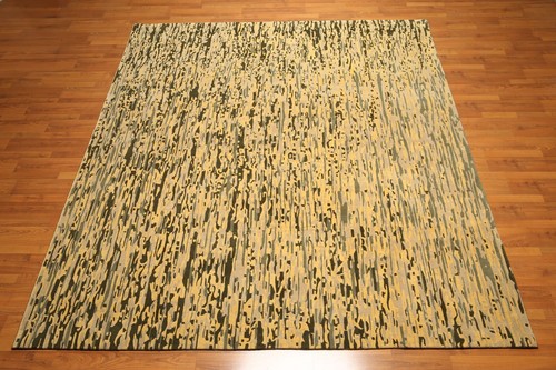 8x10 High end Wool Full Pile Tibetan Hand Knotted Area Rug Modern Gold - Picture 2 of 10