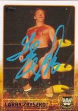 Larry Zbyszko Signed WWE Pro Wrestling Trading Card 2015 Topps WWF AWA #93
