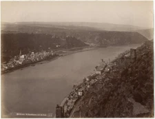 Tirage Albuminé Sankt Goar Rhin Allemagne Vers 1880