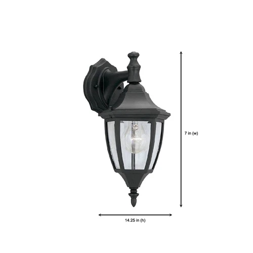 Designers Fountain 2461-BK Today's Home Outdoor Wall Lantern Sconce, 14.25in ... - Picture 6 of 8