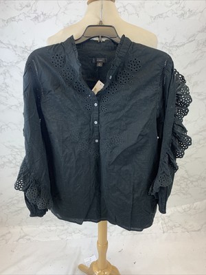 j crew ruffle sleeve top