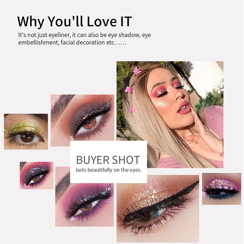 12 Farben Diamant Glitzer Flüssiger Eyeliner Haltbar Wasserfest Kajalstift : - Bild 2 von 23