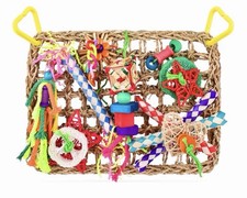 Bird Toys, Bird Foraging Wall Toy, Edible Seagrass Woven Climbing Hammock Mat...