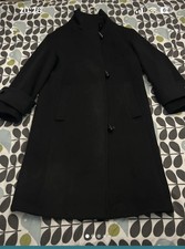 Jaeger Women's Black Wool Duffel Coat Size 8