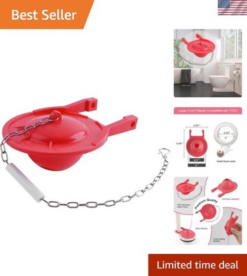 Reliable 3-Inch Toilet Flapper for TOTO Models - Includes Stainless Steel Chain