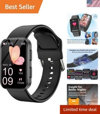 Waterproof Fitness Watch with Blood Oxygen  Heart Rate Monitoring - Black