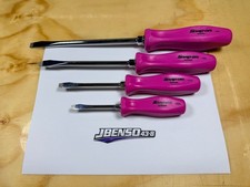Snap-on Tools New Rare Electric Pink 4pc Hard Grip Flat Head Screwdriver Set Snap-on Tools New Rare Electric Pink 4pc Hard Grip Flat Head Screwdriver Set