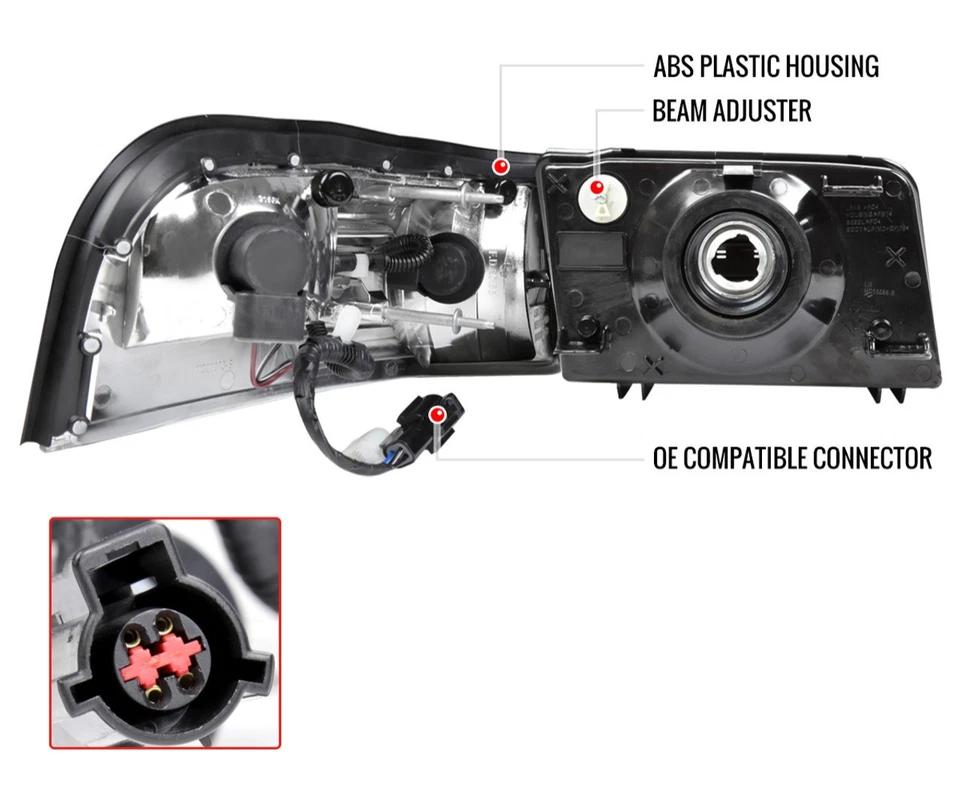 06-11 Mercury Grand Marquis carcasa negra faros + señal de esquina ámbar Foto 2 de 3