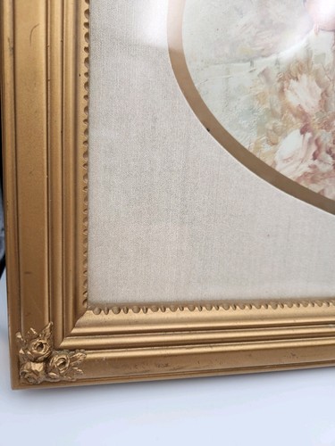 Home Interiors Margie Morrow Print Robbins Framed Matted Under Glass 21" X 12" - Picture 3 of 8