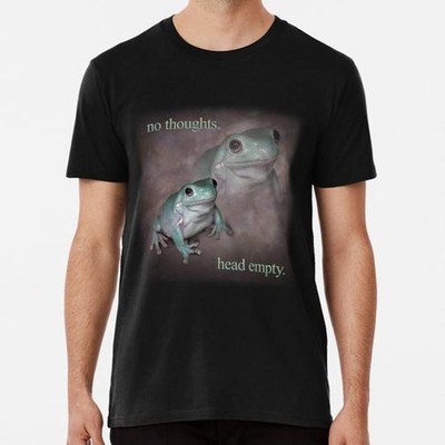 No Thoughts Head Empty Frog Retro Word Art Meme S to 5XL Made in the USA T-Shirt