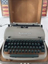 Vintage 50s Remington LETTER RITER Standard Manual Desktop Typewriter w/ Case thumbnail