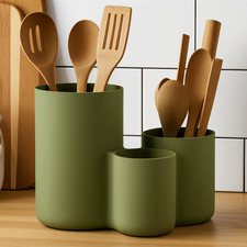 Modern Kitchen Utensil Holder with Three Cups, Utensil Basket (DEL-0053)