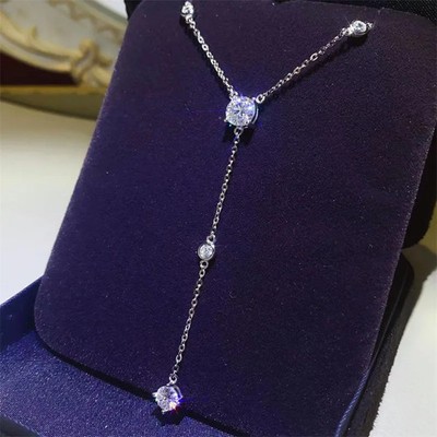 Halskette 1,8 kt Rundschliff Laborgefertigt Diamant Testpass VVS1/D/Excellent 18 K Gold