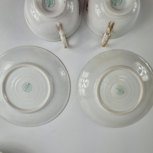 antique Hand Painted Japan Porcelain Tea Set Sugar Bowl Cups Saucers Gold Gilt - Picture 18 of 22