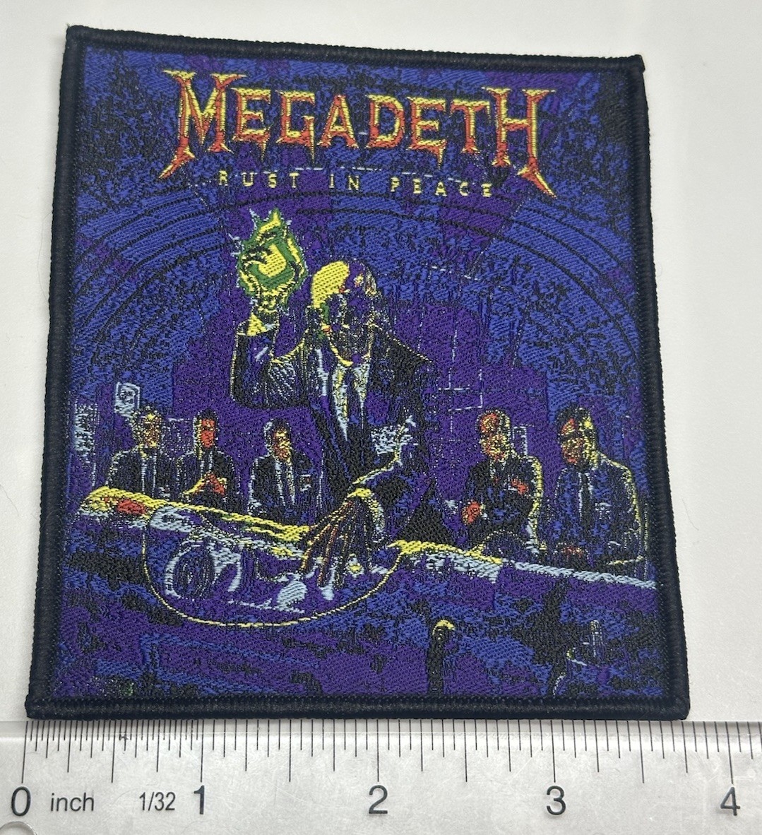 RUST IN PEACE【L】BLACK G.O.A.T Megadeth Rust in Peace, Vintage 90s Strip Sew on Patch, Vic