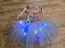 Mermaid Costume for Girls Sz L 6-7 Tutu Princess Dress Lights Blue