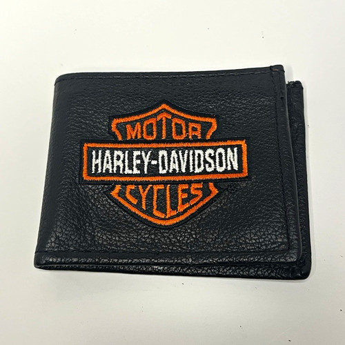 Harley-Davidson Men's Black Bifold Wallet Logo Accent Authentic Product