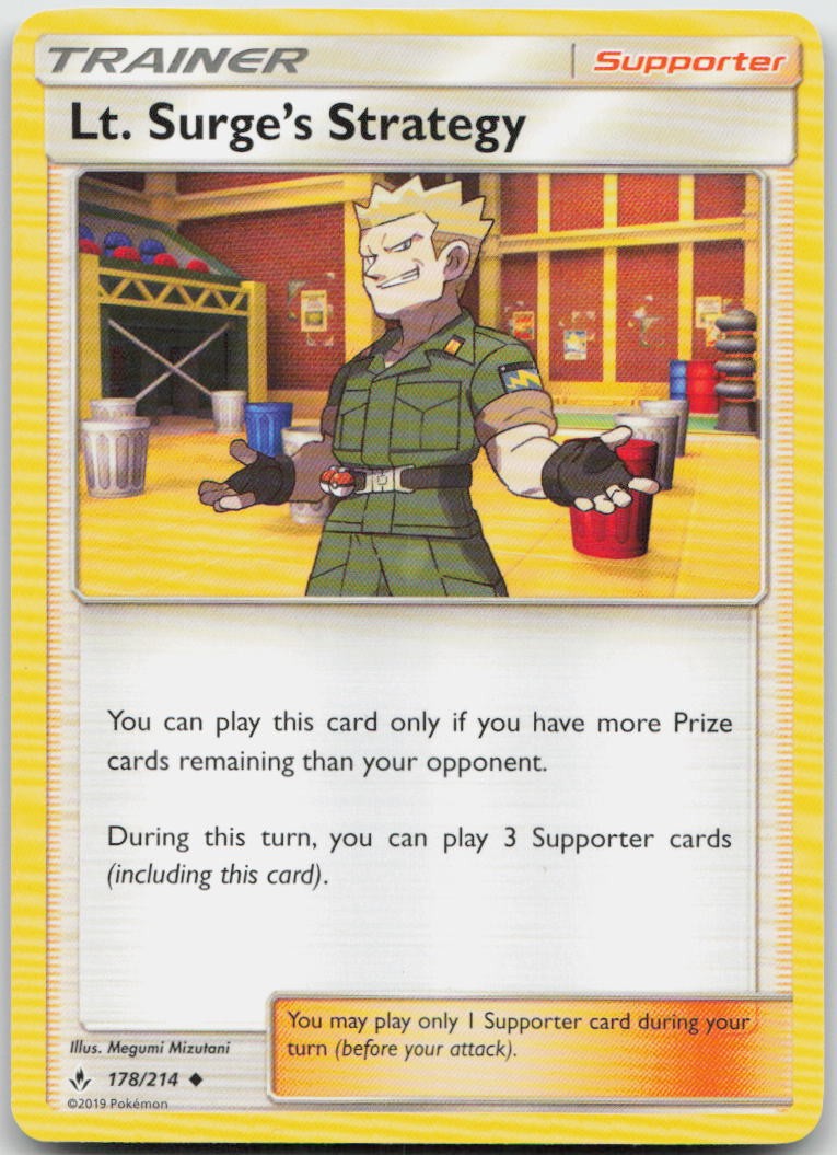 Lt. Surge's Strategy 178/214 Uncommon Unbroken Bonds Pokemon TCG NM