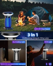 Solar Bug Zapper Outdoor Waterproof, Portable Pest Control Electric Mosquito ...