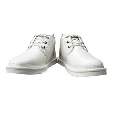 UGG Men 11 White Neumel Leather Wool Blend Lined Lace Up Chukka Boot Casual Wear UGG Neumel Wool Lined White Leather Chukka Boots Men main image 4