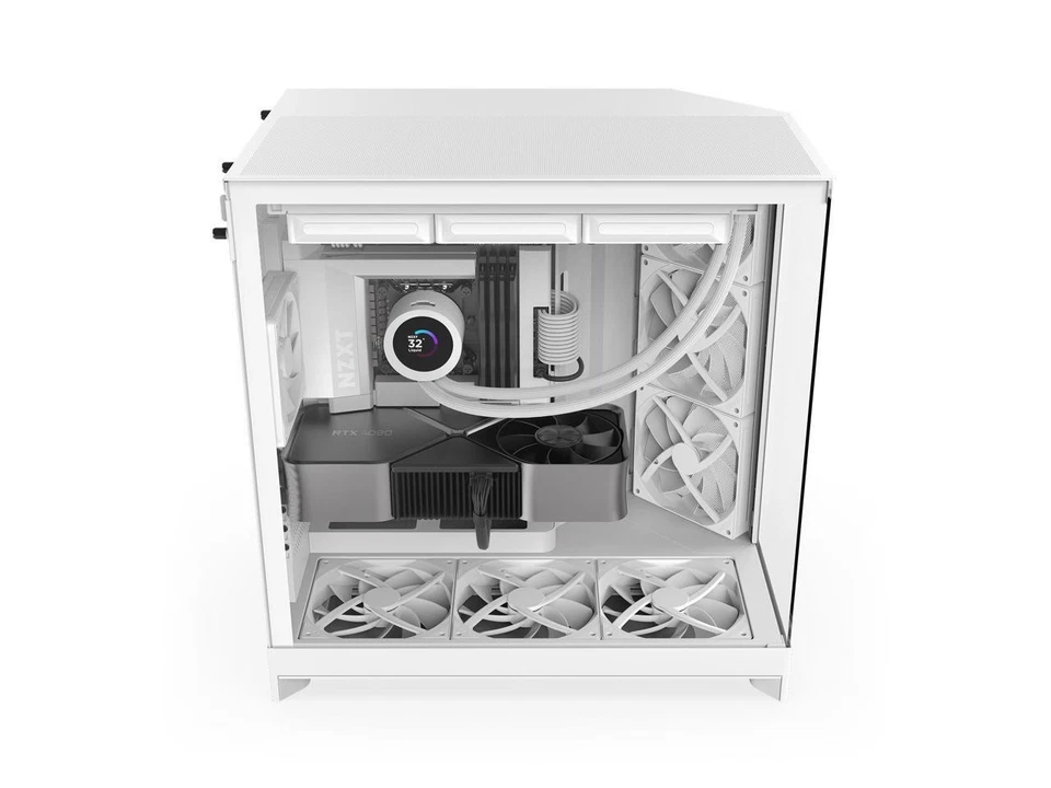 NZXT H9 Flow (2025) CM-H92FW-01 Large Dual-Chamber ATX Mid-Tower - White - Image 2 of 4