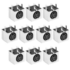 S-video PCB Mount 4 Pin Mini Din Socket Audio Video Connector Black 10Pcs