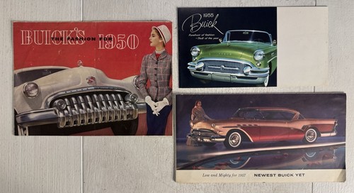 Lot of 3 - 1950's Buick Original Car Sales Brochure Catalog's - Picture 1 of 9