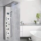 Stainless Steel Shower Panel Tower Wall Mount Shower Faucet Set Massage System