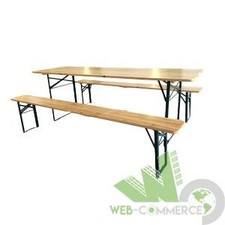 SET BIRRERIA TAVOLO LEGNO CON 2 PANCHE 220X70X76 CM RICHIUBILE FESTA SAGRA